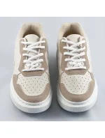 Béžové dámské šněrovací sportovní polobotky (RC-50) Béžové dámské šněrovací sportovní polobotky (RC-50)