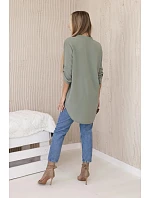 Halenka s prodlouženým zadním dílem světlá khaki Halenka s prodlouženým zadním dílem světlá khaki