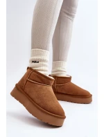 Módní semišové nízké sněhule Camel Nucca