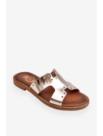 Zazoo 40326 Dámské žabky s ozdobnými výřezy Zlaté