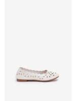Dětské Perforované Baletky S Leskem Bílé Zindira