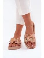 Dámské Pantofle S Mašlí A Zlatou Broží Černé Lynara Dámské Pantofle S Mašlí A Zlatou Broží Černé Lynara