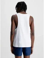 Pánské plážové tílko KM0KM00837 YCD bílá - Calvin Klein