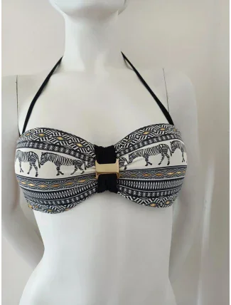 Vrchní díl plavek B4116-60010 černo-smetanový - Selmark Vrchní díl plavek B4116-60010 černo-smetanový - Selmark