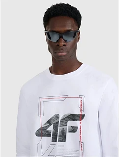 Pánské tričko s potiskem a dlouhým rukávem 4F 4FRAW25TLONM606-10S pánské