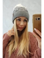 Fleecová čepice Alice K248 šedá+bílá Fleecová čepice Alice K248 šedá+bílá