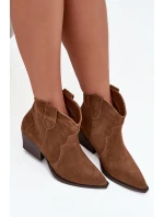 Nazouvací dámské kovbojky z přírodního semiše camel Beretta