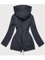 Tmavě modro-hnědá oboustranná dámská bunda parka (XW581BIGX)