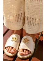 Elegantní Dámské Lesklé Sandály S Ozdobou S.Barski KV27-050 Zlaté