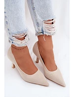 Materiálové lodičky Béžové Lelissey