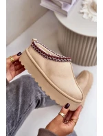 Nízké dámské sněhule s výšivkou na platformě světle béžové Narirya Nízké dámské sněhule s výšivkou na platformě světle béžové Narirya