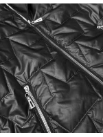 Cienka kurtka z kapturem plus size Goodlookin czarna (B8576-1)