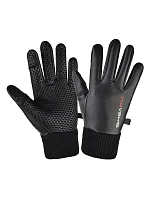 Pánské zateplené protiskluzové rukavice pro telefon - černé