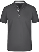 Daiber JN 964 Pánské piqué polo button-down 02.0964 graphite/graphite/white Daiber JN 964 Pánské piqué polo button-down 02.0964 graphite/graphite/white