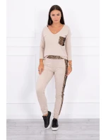 Sada s leopardím potiskem v béžové barvě Sada s leopardím potiskem v béžové barvě