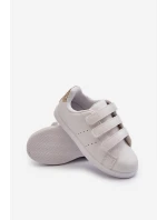 Dětské Tenisky Se Suchým Zipem Bíle-Růžové Zlato Cute Girl