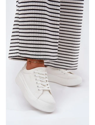 Dámské plátěné tenisky na platformě Big Star – bílé