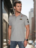 Pánská polokošile s nášivkami šedá FashionStreet PX0633