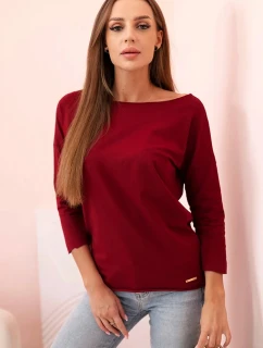 Dámská halenka s lodičkovým výstřihem vínová