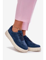 Semišové Dámské Tenisky Na Platformě Granátové Rilwena