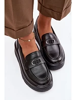 Kožené dámské mokasiny na platformě Vinceza 39974 Černé