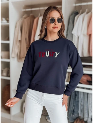 Dámská oversize mikina s výšivkou SOFTRUS navy blue FashionStreet BY1410