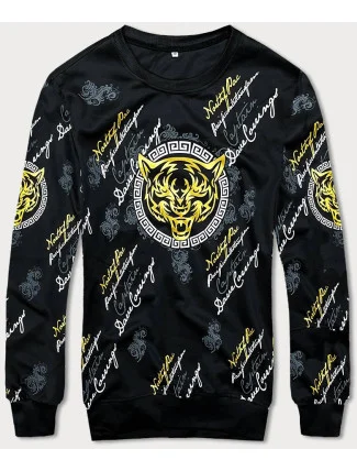 Černá pánská mikina s potiskem (8B1106-3) Černá pánská mikina s potiskem (8B1106-3)