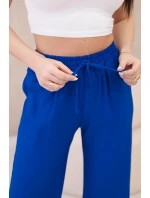 Viskózové kalhoty se širokými nohavicemi chrpa Viskózové kalhoty se širokými nohavicemi chrpa