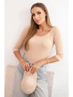 Tričko kulatý výstřih cappuccino