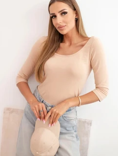 Tričko kulatý výstřih cappuccino