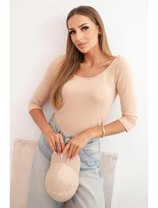 Tričko kulatý výstřih cappuccino