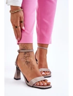 patentované sandály na podpatku Šede Owen