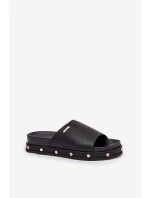 Dámské Sandály Na Platformě S Hřebíky Big Star RR274214 Černé Dámské Sandály Na Platformě S Hřebíky Big Star RR274214 Černé