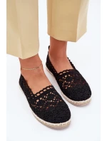 Krajkové Espadrilky Dámské Černé Adelira