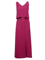 K048 Maxi šaty s volánkem - černé K048 Maxi šaty s volánkem - černé