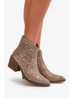 Kovbojské Dámské Boty Zapínané Na Zip Zvířecí Vzor Zlaté Merisine Kovbojské Dámské Boty Zapínané Na Zip Zvířecí Vzor Zlaté Merisine
