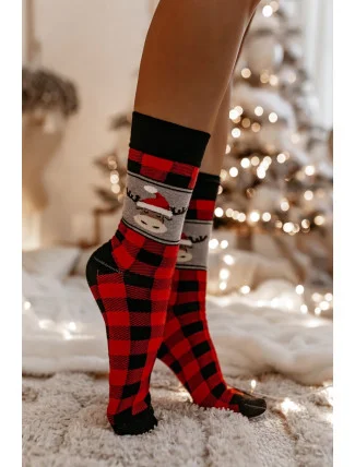 DÁMSKÉ VÁNOČNÍ PONOŽKY S KOSTKOU A SOBEM 1283.001 DÁMSKÉ VÁNOČNÍ PONOŽKY S KOSTKOU A SOBEM 1283.001