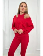 3-dílný set mikina + top + legíny červená 3-dílný set mikina + top + legíny červená