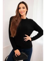 Svetr dámský z baby alpaky s dlouhým rukávem černý