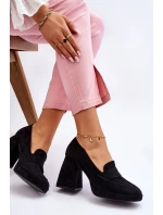 Semišové Lodičky Na Hrubém Podpatku A Platformě Černe Adriel