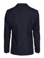 Pánské jednořadové sako v tmavě modré barvě FashionStreet MX0620 Pánské jednořadové sako v tmavě modré barvě FashionStreet MX0620