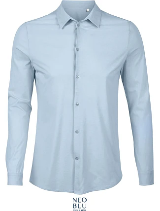 NEOBLU Balthazar Men Košile s dlouhým rukávem 24.3198 soft blue