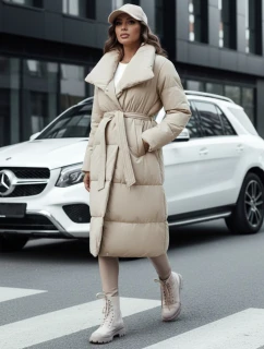 Dámský zimní dlouhý prošívaný kabát FAVI béžový FashionStreet TY4572