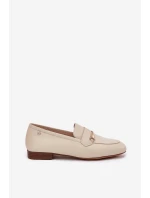 Kožené Polobotky Mokasíny Dámské Maciejka K6809-04 Béžové