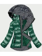 Zelenná dámská metalická bunda s kapucí (xw808x) Zelenná dámská metalická bunda s kapucí (xw808x)