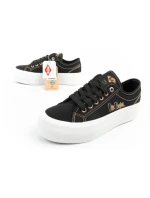 Lee Cooper dámská sportovní obuv na platformě černá se zlatými dámskými teniskami