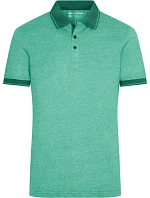 Daiber JN 706 Pánské žerzejové melírované polo 02.0706 green melange/dark green Daiber JN 706 Pánské žerzejové melírované polo 02.0706 green melange/dark green