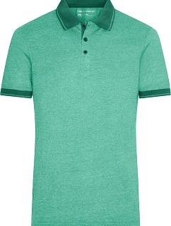 Daiber JN 706 Pánské žerzejové melírované polo 02.0706 green melange/dark green