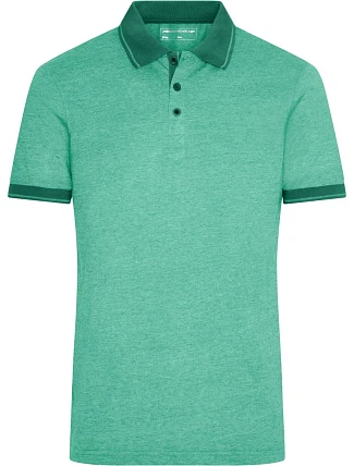 Daiber JN 706 Pánské žerzejové melírované polo 02.0706 green melange/dark green Daiber JN 706 Pánské žerzejové melírované polo 02.0706 green melange/dark green