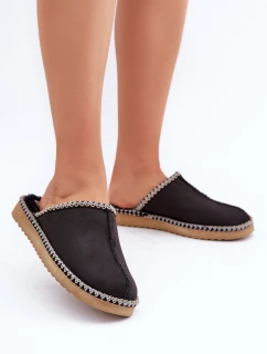 Domácí Obuv Pantofle S Vyšíváním Dámské Inblu Černé EY000028